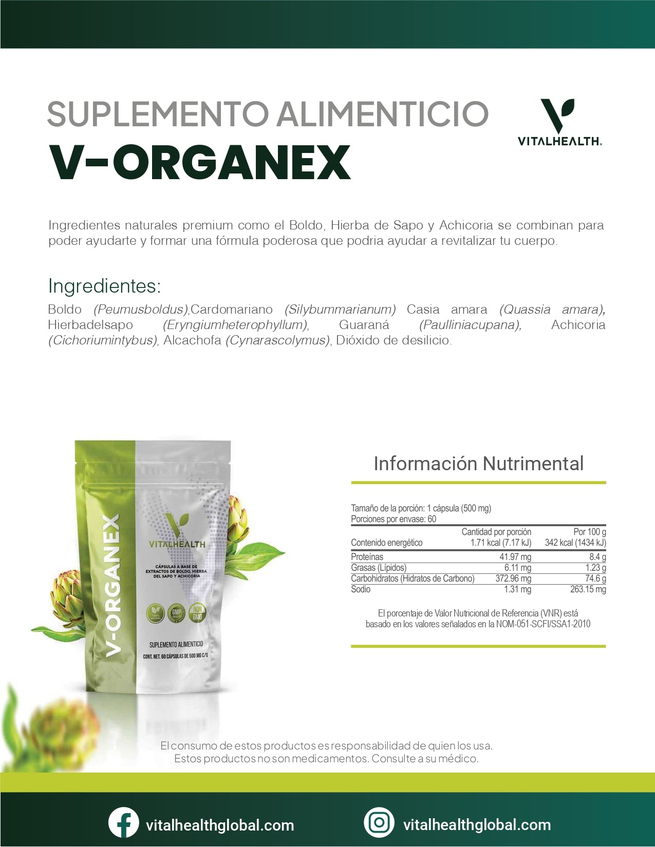 V-ORGANEX— Detox hepático y confort digestivo