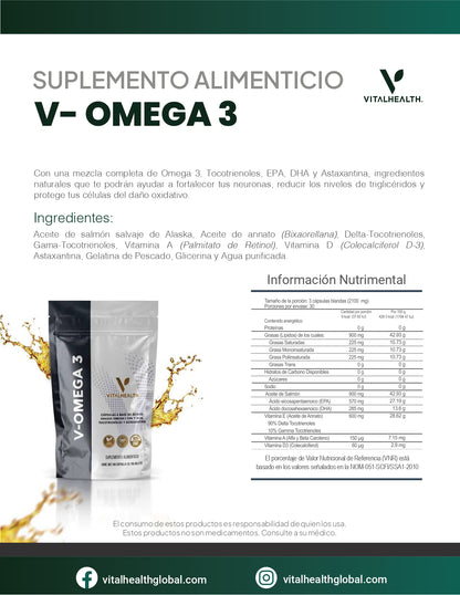 V-OMEGA 3— Cardioprotección y cerebro